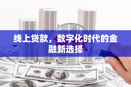 滴道线上贷款，数字化时代的金融新选择