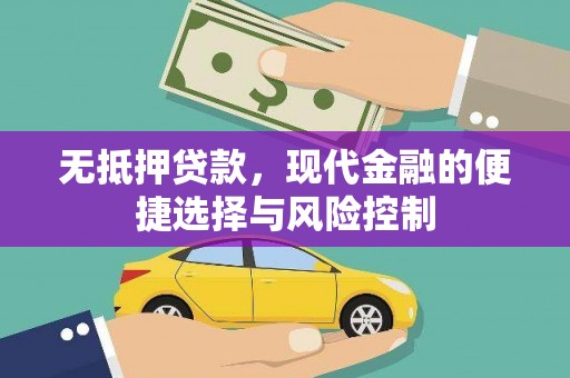 滴道无抵押贷款，现代金融的便捷选择与风险控制