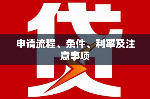 滴道申请流程、条件、利率及注意事项