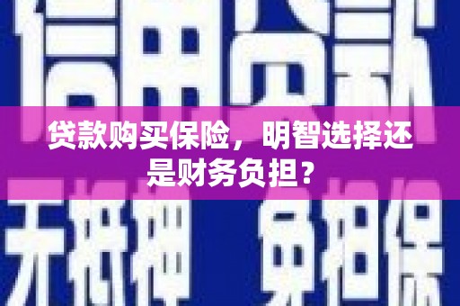 滴道贷款购买保险，明智选择还是财务负担？