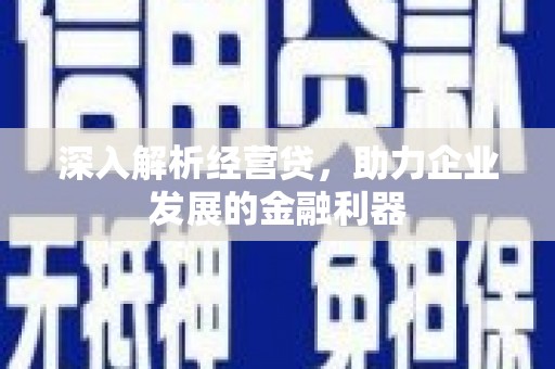 滴道深入解析经营贷，助力企业发展的金融利器