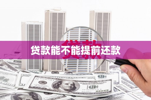 滴道贷款能不能提前还款
