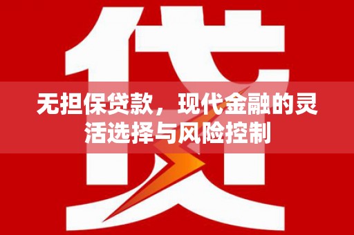滴道无担保贷款，现代金融的灵活选择与风险控制