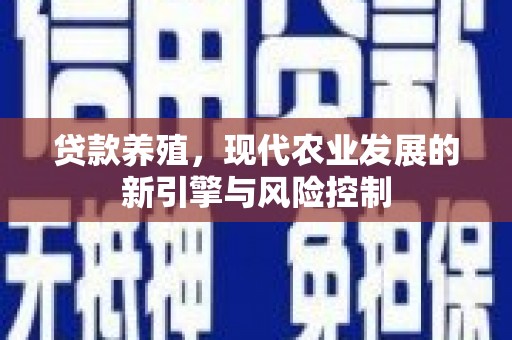 滴道贷款养殖，现代农业发展的新引擎与风险控制