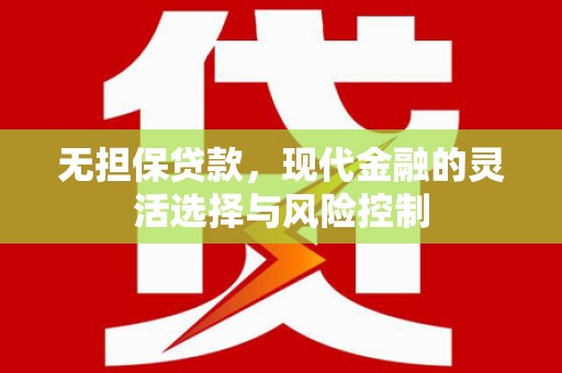 滴道无担保贷款，现代金融的灵活选择与风险控制