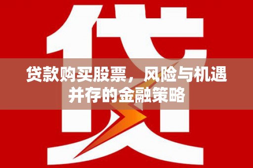 滴道贷款购买股票，风险与机遇并存的金融策略