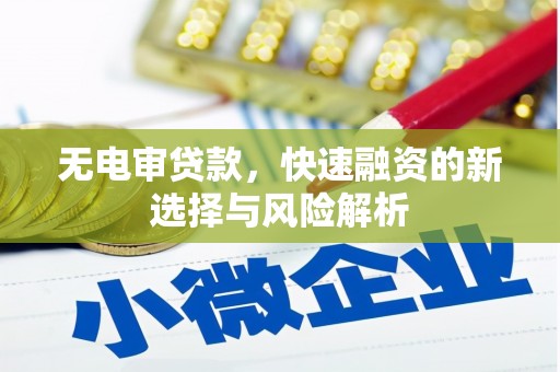 滴道无电审贷款，快速融资的新选择与风险解析