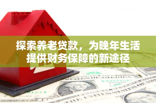 滴道探索养老贷款，为晚年生活提供财务保障的新途径