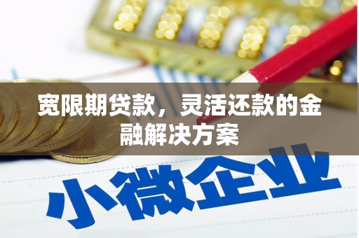 滴道宽限期贷款，灵活还款的金融解决方案