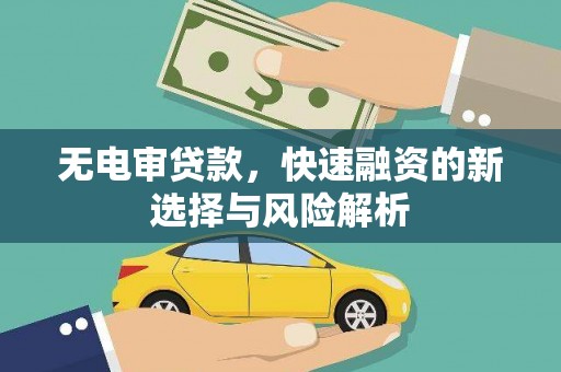 滴道无电审贷款，快速融资的新选择与风险解析