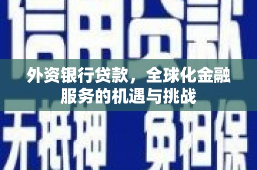 滴道外资银行贷款，全球化金融服务的机遇与挑战