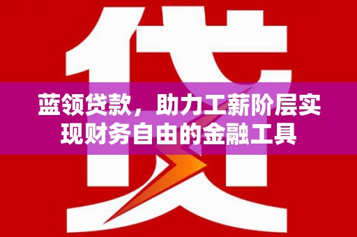 滴道蓝领贷款，助力工薪阶层实现财务自由的金融工具