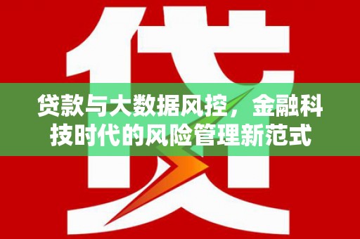 滴道贷款与大数据风控，金融科技时代的风险管理新范式