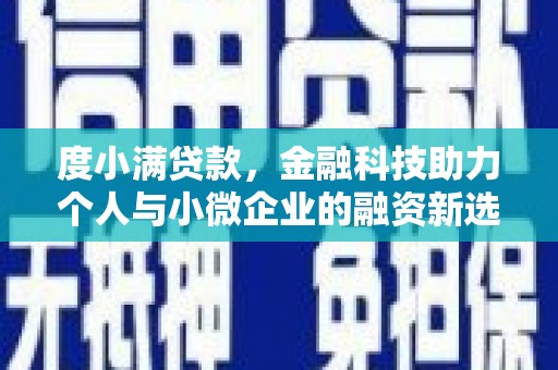 滴道度小满贷款，金融科技助力个人与小微企业的融资新选择