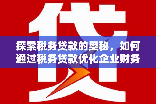 滴道探索税务贷款的奥秘，如何通过税务贷款优化企业财务