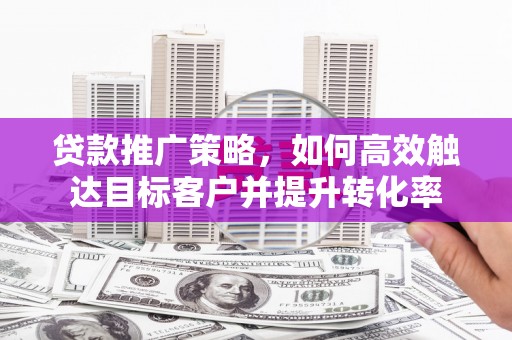 滴道贷款推广策略，如何高效触达目标客户并提升转化率