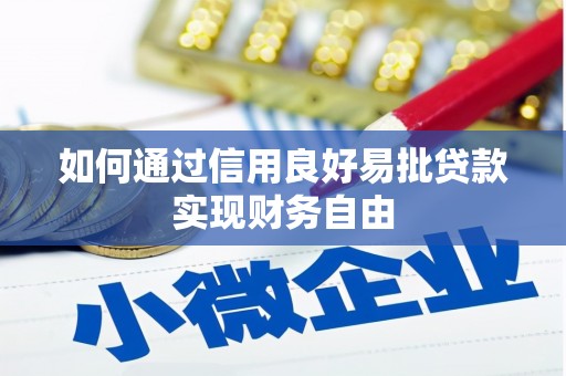 滴道如何通过信用良好易批贷款实现财务自由