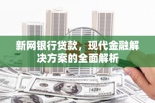 滴道新网银行贷款，现代金融解决方案的全面解析