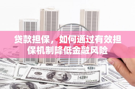 滴道贷款担保，如何通过有效担保机制降低金融风险