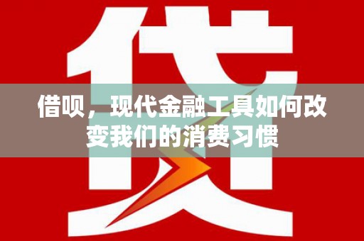滴道借呗，现代金融工具如何改变我们的消费习惯