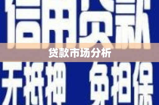 滴道贷款市场分析