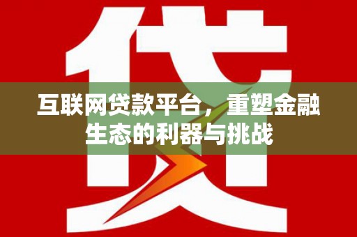 滴道互联网贷款平台，重塑金融生态的利器与挑战