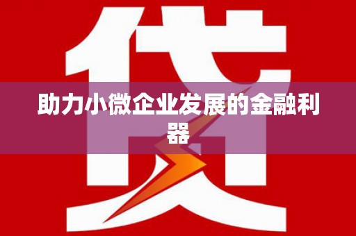 滴道助力小微企业发展的金融利器