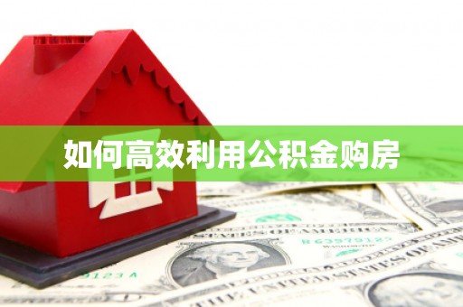 滴道如何高效利用公积金购房