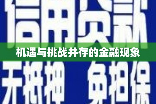 滴道机遇与挑战并存的金融现象